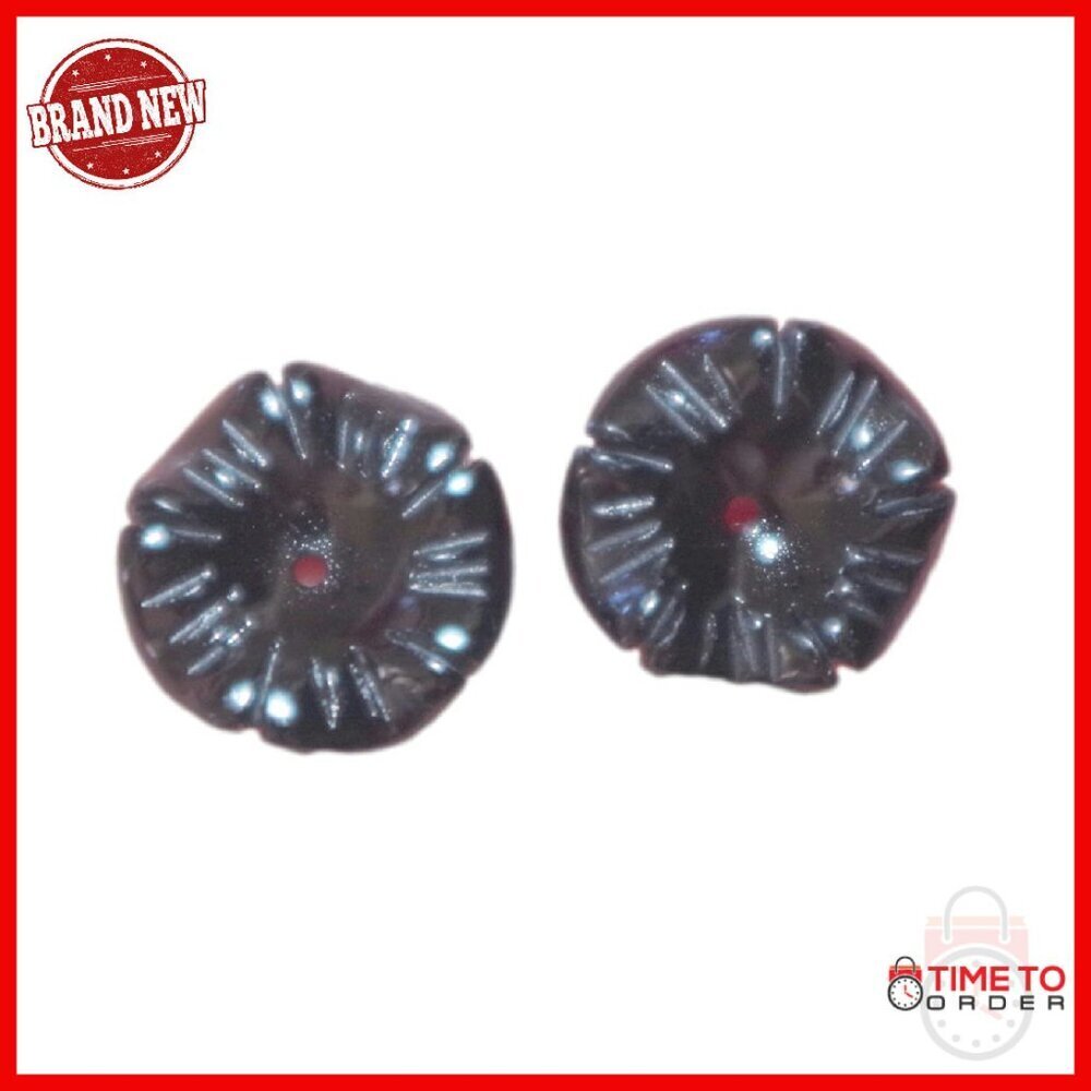 12mm Black Onyx Flower Jackets for Stud Earrings